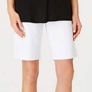 J. JILL Pure Jill White Pima Cotton Pull On Shorts Women's SZ L NWT
